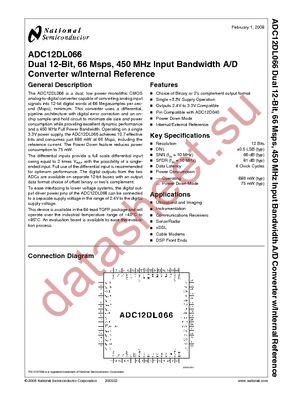 ADC12DL066CIVS/NOPB datasheet  